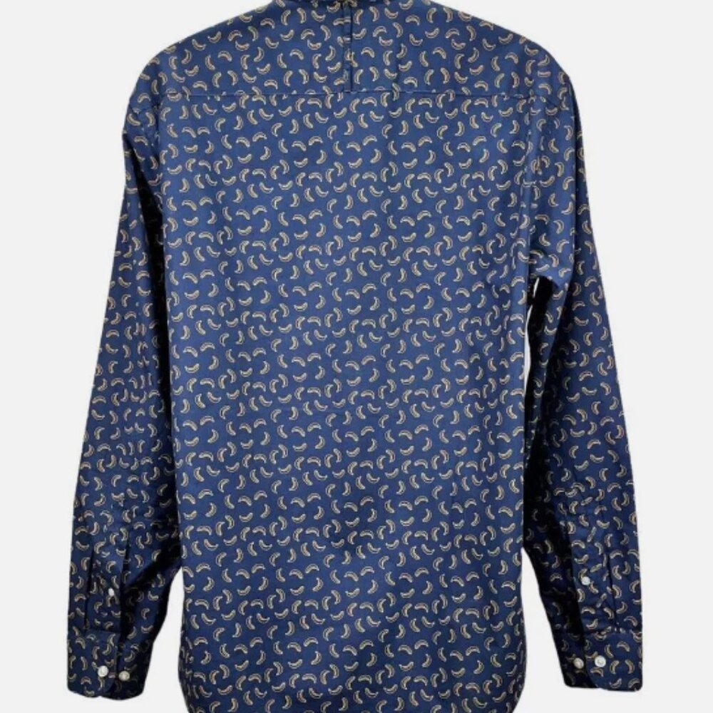 Banana Republic | Banana Print Luxe Poplin Untucked Slim Fit Shirt - Picture 4 of 5